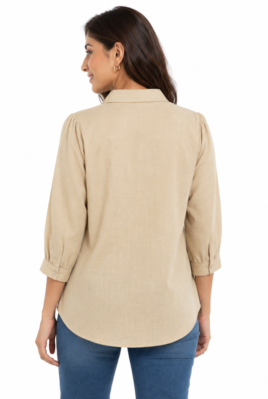 Cream Sheer Shirt