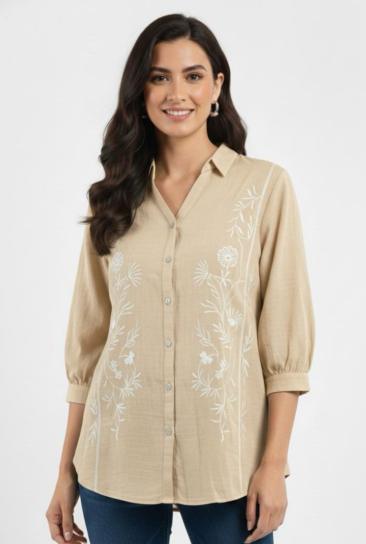 Cream Sheer Shirt