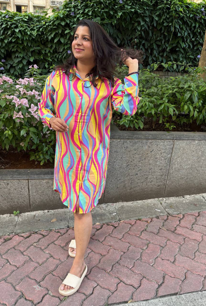 Multi Shades Shirtdress