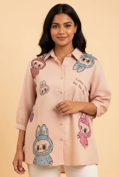 Labubu Soft Peachy Blush Shirt