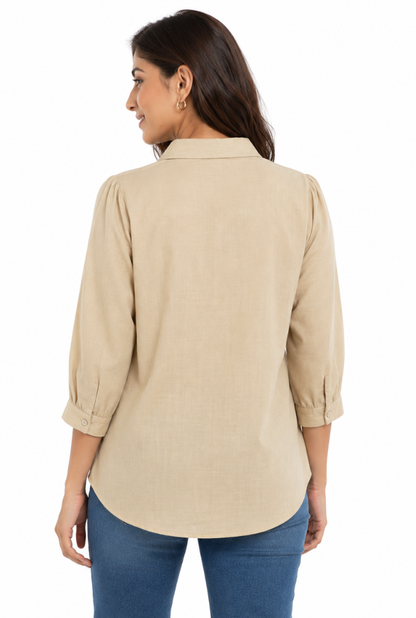 Cream Sheer Shirt