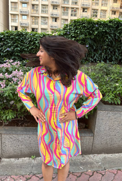 Multi Shades Shirtdress
