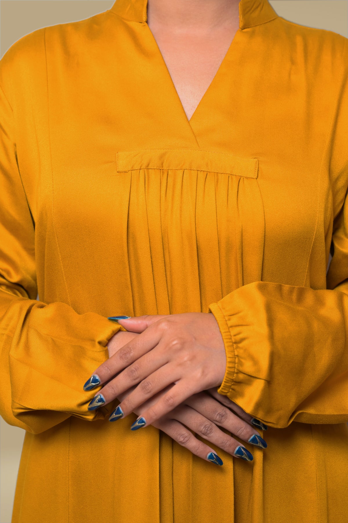 Yellow Gajji Silk Pleated Mini Dress