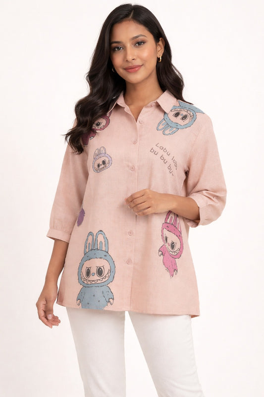 Labubu Soft Peachy Blush Shirt